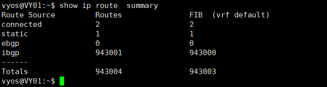 show ip route  summary